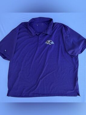 Antigua Baltimore Ravens Polo Shirt Men’s XL Purple Striped